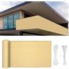 YUANZHI Recinzione Copertura per Balcone 650 x 85 cm HDPE 220G/㎡, Protezione Uv, Schermi Divisori e Protettivi per Balconi Protezione Privacy, per Giardino, Piscina, Giallo sabbia
