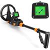 AXFEE Metal Detector, con LCD e Indicazione Sonora, Metal Detector Bambini, Struttura Robusta, Bobina Impermeabile IP68, ad Alta Sensibilità, per Regalo Principianti e Bambino- Nero