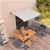 SKTQYQO Tenda da Sole Retrattile Automatica 300x250 cm Crema con Telecomando e Manovella Manuale, Tessuto in Poliestere con Rivestimento in PU Resistente ai Raggi UV e Impermeabile,