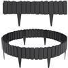NAIZY Bordo per prato, 4 pezzi, in plastica, 2,3 m, effetto legno, recinzione da giardino con perni da 10 cm, bordo per aiuole con collegamento rapido, per decorazione da giardino, antracite
