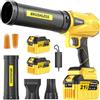Gisam Soffiatore a batteria, motore senza spazzole con 2 batterie da 6,0 Ah, Leaf Blower Max 900000 RPM, portata d'aria 800 m³/h, 3 ugelli, 1,82 lbs leggero, ideale per fogliame/neve, polvere/carbonio/sega