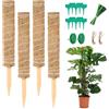 Vicloon Bastone per Piante, 4Pcs Piante Rampicanti Bastone, Stecche per Pianti 40cm, Palo Totem in Fibra di Cocco, Tutore per Pianti, Muschio Palo Totem per Rampicante Estensione