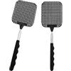GUDQVOZIHG 2 pezzi per mosca, paletta per mosche estensibile, paletta da mosca manuale telescopico, portatile per zanzare, per zanzare, zanzare, insetti, nero, 26-72 cm, GUDQVOZIHG05213