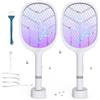 URSICO Scacciamosche elettrico 4800 V, extra forte, 2 in 1, scacciamosche elettrico con trappola per luce UV, USB-C ricaricabile, cattura mosche e trappola per zanzare per interni ed esterni