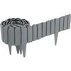 YUENFONG Bordo per prato, in plastica, effetto legno, 2,3 m, per aiuole e prato, con picchetti da 10 cm, colore: grigio