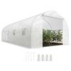 Outsunny Serra a Tunnel 6x3x2 m con 8 Finestre e Porta Avvolgibile, Serra per Orto in Acciaio e PP con 4 Picchetti e 4 Funi Incluse, Bianco