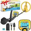 Aidisy Rivelatore di metallo per bambini, impermeabile, con paletta per bambini, bobina di ricerca da 7,5 con display LCD