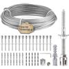 NEWFUN Supporto Per Piante Rampicanti In Acciaio Inox,Sistema Professionale Completo,Include Staffe Da Parete e Cavo Acciaio 3mm Stativi Per Piante Rampicanti,Adatto Per Rose, Uva e Pomodori