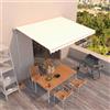 SKTQYQO Tenda da Sole Retrattile Automatica 450x300 cm Crema con Telecomando e Manovella Manuale, Tessuto Poliestere Impermeabile e Resistente ai Raggi UV, Telaio in Alluminio
