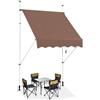 HOMASIS Tende da Sole per Esterno Estensibili, Protezione Solare Regolabile in Altezza, Tenda da Balcone senza Foratura, Tendalino Parasole con Manovella (Marrone, 1,5M)
