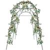 Wiyuer Grande arco da giardino per piante rampicanti con rete di nylon rinforzata in acciaio e PE, 183 x 115 x 230 cm, nero