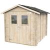 TheGoodGarden Casetta in Legno 2x2,5 m Jack per Attrezzi da Giardino - Porta Doppia con Finestre, Tetto Impermeabile, Pavimento incluso - Made in Italy - Spessore 19 mm - Kit Completo da Montare