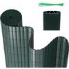 Gimisgu Canniccio PVC Recinzione 100x400 cm, protezione standard da sguardi indiscreti con struttura a W rinforzata, impermeabile, per balcone, protezione da vento, Verde