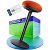Wohnperle Sgabello da ufficio ergonomico [certificato] 2 in 1 sgabello e sgabello regolabile in altezza | Sgabello ergonomico nero per ufficio e scrivania - Sgabello oscillante + sgabello a pendolo