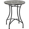 Outsunny Tavolino da Giardino in Metallo e Ceramica, Tavolo da Esterno per Terrazzo o Balcone, Ф60x71cm, Nero