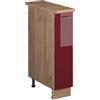 Vicco Armadio cucina dispensa alto Fame-Line, Bordeaux lucido/Rovere dorato, 20 cm, PL Rovere, per la combinazione con altri moduli della serie Fame-Line
