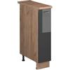 Vicco Armadio cucina dispensa alto Fame-Line, Antracite lucido/Rovere dorato, 20 cm, PL Rovere, per la combinazione con altri moduli della serie Fame-Line
