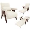 Lexiou Poltrona lounge 3 in 1 con funzione sleep, divano letto trasformabile, poltrona pieghevole imbottita, seduta imbottita, letto singolo (nocciole)