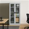 Bissolo Casa Vetrina W-F5 90×45×H180 cm - Metallo Grigio Opaco - 2 Ante in Vetro, 4 Ripiani Regolabili, Serratura di Sicurezza - Mobile Metallico Professionale - Montaggio a Kit