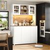 VIVCA Armadi da cucina (120 × 40 × 180 cm), tavolini alti da cucina, credenze con ante in acrilico, bianco