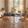 Aislinglen - Tavolo da pranzo rotondo allungabile, tavolo da pranzo ovale per 4-6 persone, 100-140 cm, moderno tavolo da cucina in legno, adatto per cucina, sala da pranzo e soggiorno