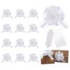 YUEXNKO Fiocchi da Tirare,Fiocchi Regalo Grandi con Nastro,Coccarde per Pacchi Regalo,15 cm Fiocchi per Regalo di Natale,Fiocco Regalo per Confezioni Regalo,Bouquet,Natale,Festa,Decorazioni Nuziali (Bianco)