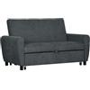 HOMCOM Divano Letto 2 Posti Clic Clac con 2 Cuscini, Divano Letto Singolo con Schienale Regolabile su 3 Livelli in Tessuto Imbottito Effetto Velluto, 148x87x88 cm, Grigio