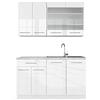 Vicco Cucina completa Fame-Line, Bianco lucido/bianco, 140 cm, PL Marmo, compatibile con i comuni elettrodomestici e abbinabile ai lavelli
