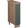 Vicco Armadio cucina dispensa alto Fame-Line, Verde-oro rustico/Rovere dorato, 20 cm, PL Rovere, per la combinazione con altri moduli della serie Fame-Line