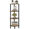 IBUYKE 4 Tier Corner Shelf Stand,Industrial Corner Display Rack,Corner Bookshelf for Living Room, Bedroom, Kitchen, Home Office, Brown WBC014H