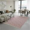 Jimri Fashion4Home Tappeto a pelo corto, boho Kelim, per soggiorno, camera da letto e cucina, per corridoio, cameretta dei bambini, tappeto Trio-rosa altico, bianco, 140 x 200 cm