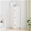 MOBCANT Credenza, Mobile contenitore Mobiletto multiuso Mobile da Cucina Mobiletto TV Utilizzabile per Cucina Corridoio Camera da letto Soggiorno Bianca 34x40x108,5 cm in Legno Massello di Pino
