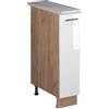 Vicco Armadio cucina dispensa alto Fame-Line, Bianco lucido/Rovere dorato, 20 cm, PL Marmo, per la combinazione con altri moduli della serie Fame-Line