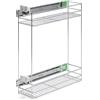 ATM Carrello portabottiglie estraibile per mobile di cucina, Montaggio laterale, Modulo 20 cm - cargo con chiusura morbida sinistro estrazione totale regolazione 3D - Cromo Lucido