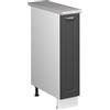 Vicco Armadio cucina dispensa alto Fame-Line, Oro-antracite rustico/Bianco, 20 cm, PL Marmo, per la combinazione con altri moduli della serie Fame-Line