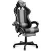 Ferghana Sedia da Gaming Ergonomica con Poggiapiedi Sedia Gaming Massaggio Lombare Poltrona Gaming Sedie con Poggiatesta Gamer Racing Sedia da Gioco，Grigio