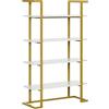 HOMCOM Mobile Libreria a 4 Livelli Rialzato 92x35x152cm Bianco e Oro
