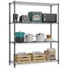 M MZG Scaffalatura Metallica a 4 Ripiani, Portata fino a 635,6 kg, Scaffale Robusto per Garage, Cantina, Magazzino, Ripostiglio, Officina, Lavanderia e Archivio, Nero, 40×115×150,8 cm