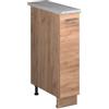 Vicco Armadio cucina dispensa alto Fame-Line, Rovere dorato/Rovere dorato, 20 cm, PL Marmo, per la combinazione con altri moduli della serie Fame-Line