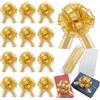 YUEXNKO Fiocchi da Tirare,Fiocchi Regalo Grandi con Nastro,Coccarde per Pacchi Regalo,15 cm Fiocchi per Regalo di Natale,Fiocco Regalo per Confezioni Regalo,Bouquet,Natale,Festa,Decorazioni Nuziali (Oro)