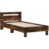 vidaXL Giroletto con Testiera Rovere Fumo 75x190 cm Legno Multistrato