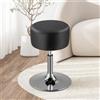 BAKAJI Sgabello Make Up per Toeletta Trucco Design Rotondo, Struttura Robusta Girevole a 360° Regolabile Altezza, Seduta Comoda e Imbottitura Alta Densità Ergonomica, Sedia Rivestimento Pelle (Nero)