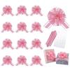 YUEXNKO Fiocchi da Tirare,Fiocchi Regalo Grandi con Nastro,Coccarde per Pacchi Regalo,15 cm Fiocchi per Regalo di Natale,Fiocco Regalo per Confezioni Regalo,Bouquet,Natale,Festa,Decorazioni Nuziali (Rosa)