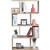ETNIC ART Etnicart - Scaffale Rovere Libreria da Parete Contemporanea Bifacciale Divisorio Legno Casa Giorno 70x23.5x127.5 Autoportante Mensole Scaffali Cubi Muro Design Libreria a Muro