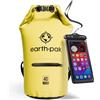 Earth Pak Borsa Impermeabile con Tasca Frontale - Ideale per Kayak, Canottaggio, Pesca, Rafting, Sci, Nuoto, Campeggio, e Snowboarding (Giallo, 40L)