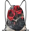 Generic Borsa con Coulissezaini Sportivi per Vacanze Vita Quotidiana Uomo 36X42Cm Regolabile Unisex Borsa Palestra Lover Heart Roses