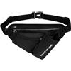 Zimoer Marsupio Running con Porta Borraccia, Marsupio Sportivo Uomo Donna Regolabile (84-124cm), Impermeabile e Leggero per Corsa, Trekking, Viaggio, con Foro per Cuffie