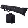 Feeshoppher Set di portabagagli e borsa per sci, supporto da parete con borsa imbottita per snowboard e borsa per stivali, organizer salvaspazio da garage per sci e attrezzature, nero