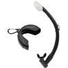 FACAIIO Tubo da snorkeling in silicone con valvola Dry Top e grande presa d'aria, formato pieghevole con scatola portaoggetti per gli appassionati di snorkeling (nero)