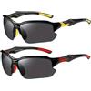 Generico 2 pezzi occhiali da sole ciclismo uomo for esterni casual guida corsa pesca quadrati per fitness all'aperto(2pcs C1)